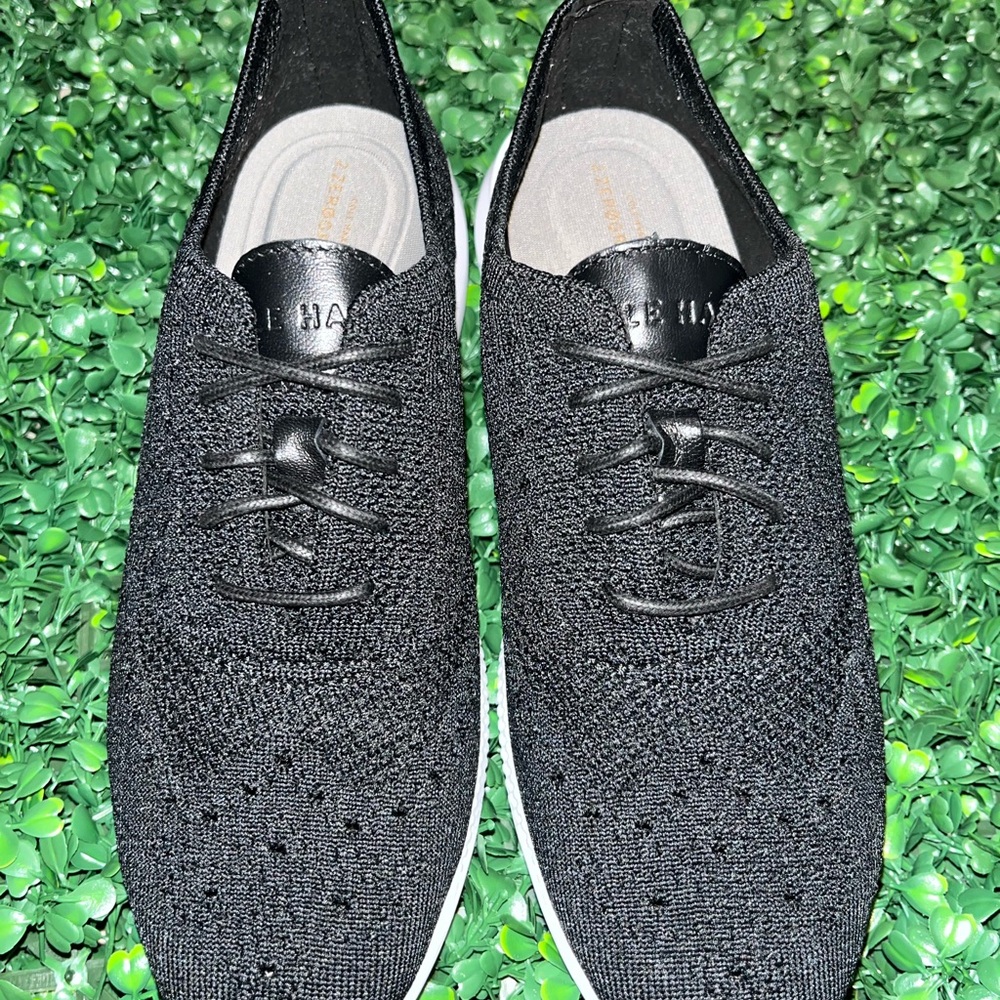 Men's Black Knit Lace-Up Casual Shoes